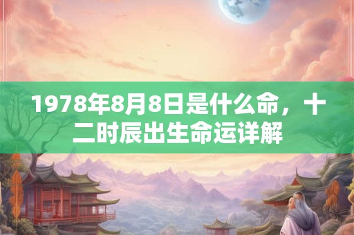 1978年8月8日是什么命，十二时辰出生命运详解