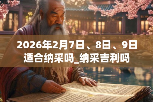 2026年2月7日、8日、9日适合纳采吗_纳采吉利吗