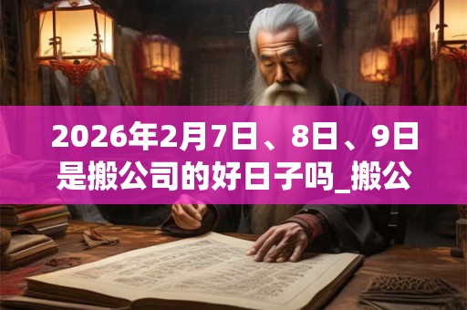 2026年2月7日、8日、9日是搬公司的好日子吗_搬公司可以吗