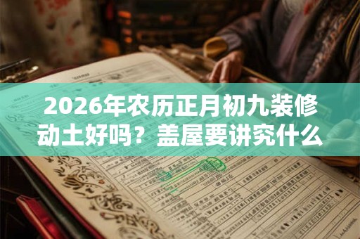 2026年农历正月初九装修动土好吗？盖屋要讲究什么