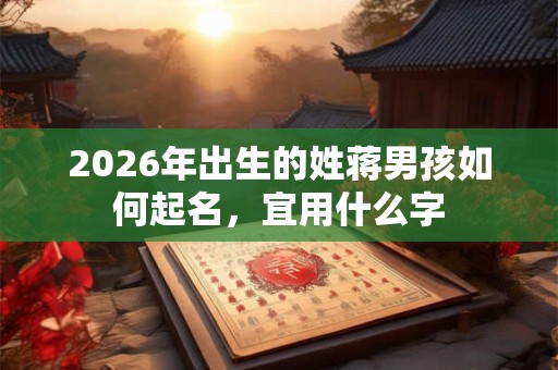 2026年出生的姓蒋男孩如何起名，宜用什么字