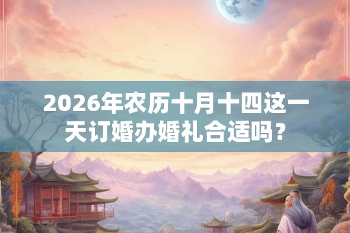 2026年农历十月十四这一天订婚办婚礼合适吗？