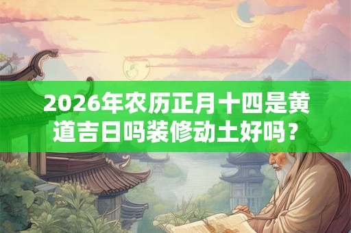 2026年农历正月十四是黄道吉日吗装修动土好吗？