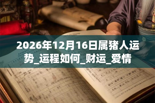 2026年12月16日属猪人运势_运程如何_财运_爱情