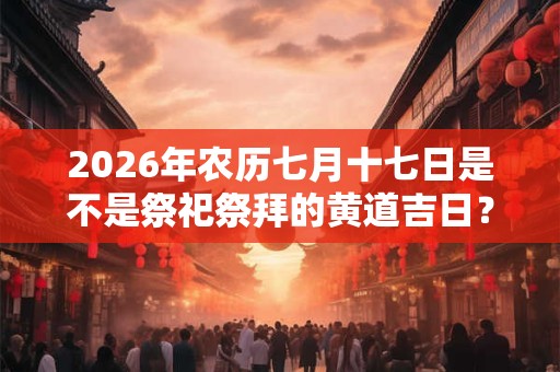 2026年农历七月十七日是不是祭祀祭拜的黄道吉日？