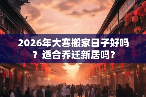 2026年大寒搬家日子好吗？适合乔迁新居吗？