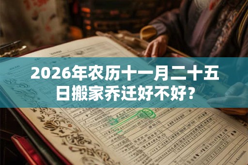 2026年农历十一月二十五日搬家乔迁好不好? 2026年农历十一月二十五日搬家乔迁好不好?