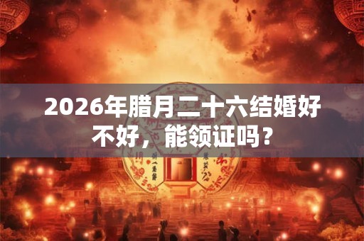 2026年腊月二十六结婚好不好，能领证吗？