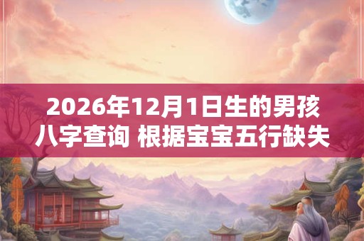 2026年12月1日生的男孩八字查询 根据宝宝五行缺失起名字