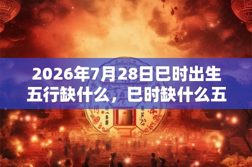 2026年7月28日巳时出生五行缺什么,巳时缺什么五行 2026年7月28日巳时出生五行缺什么,巳时缺什么五行
