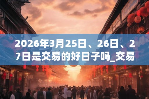 2026年3月25日、26日、27日是交易的好日子吗_交易可以吗
