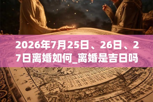 2026年7月25日、26日、27日离婚如何_离婚是吉日吗