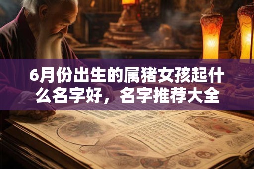 6月份出生的属猪女孩起什么名字好，名字推荐大全