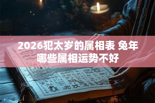 2026犯太岁的属相表 兔年哪些属相运势不好