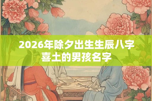 2026年除夕出生生辰八字喜土的男孩名字