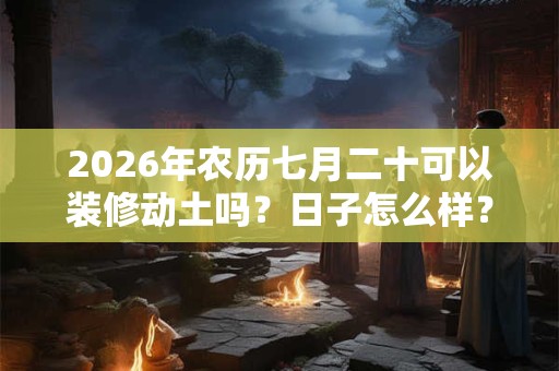 2026年农历七月二十可以装修动土吗?日子怎么样? 2026年农历七月二十可以装修动土吗?日子怎么样?