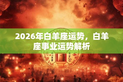 2026年白羊座运势,白羊座事业运势解析 2026年白羊座运势,白羊座事业运势解析