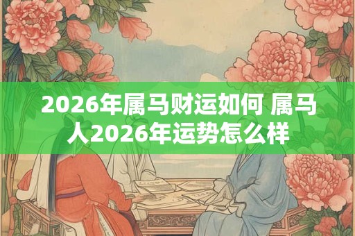 2026年属马财运如何 属马人2026年运势怎么样