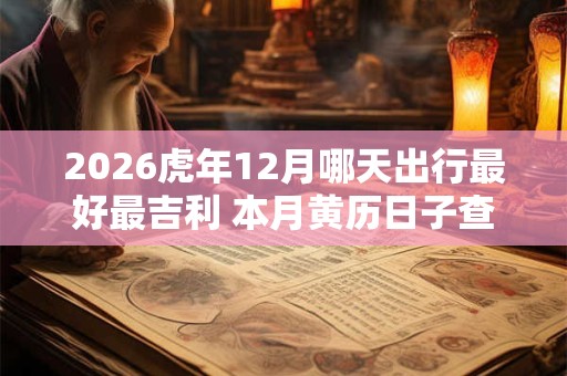 2026虎年12月哪天出行最好最吉利 本月黄历日子查询