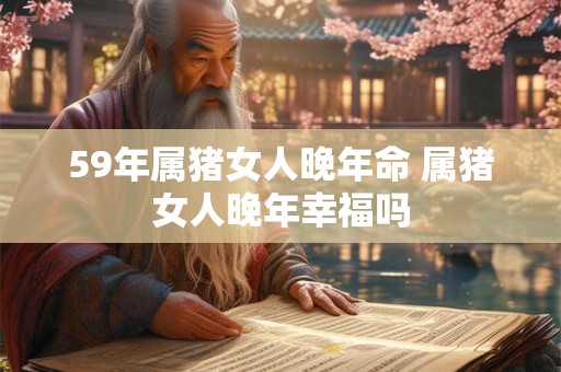 59年属猪女人晚年命 属猪女人晚年幸福吗 59年属猪女人晚年命 属猪女人晚年幸福吗