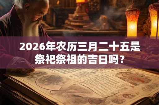2026年农历三月二十五是祭祀祭祖的吉日吗？