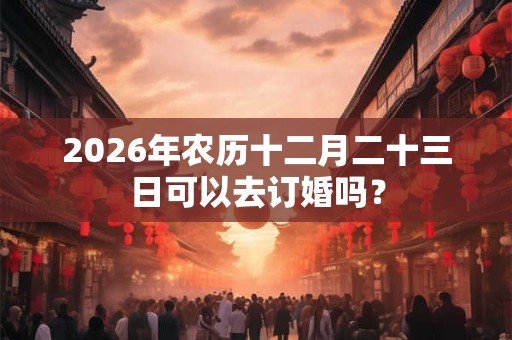 2026年农历十二月二十三日可以去订婚吗？