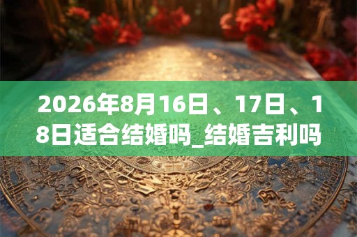 2026年8月16日、17日、18日适合结婚吗_结婚吉利吗