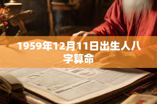 1959年12月11日出生人八字算命 1959年12月11日出生人八字算命