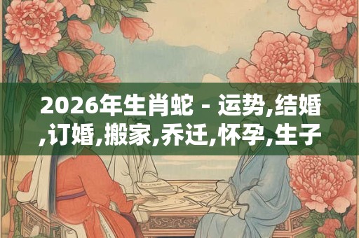 2026年生肖蛇 - 运势,结婚,订婚,搬家,乔迁,怀孕,生子