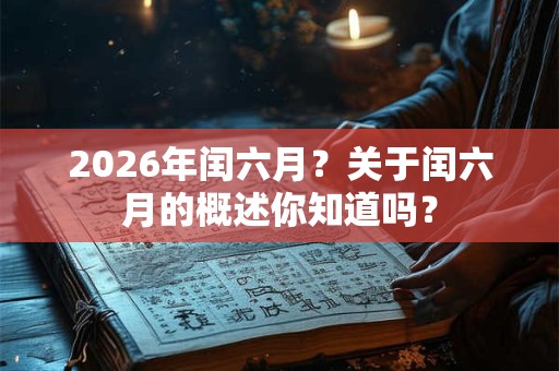 2026年闰六月?关于闰六月的概述你知道吗? 2026年闰六月?关于闰六月的概述你知道吗?