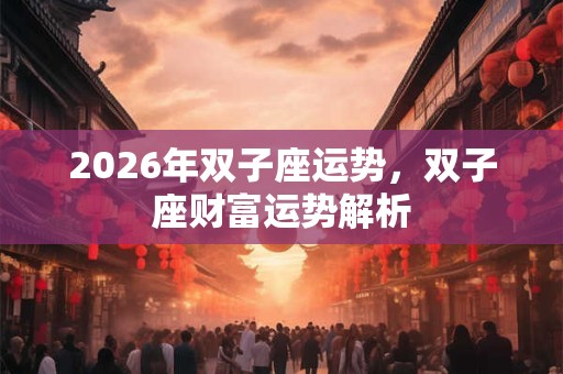2026年双子座运势,双子座财富运势解析 2026年双子座运势,双子座财富运势解析