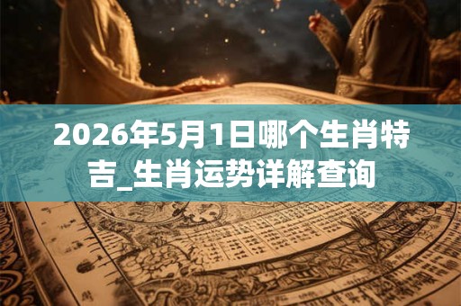 2026年5月1日哪个生肖特吉_生肖运势详解查询
