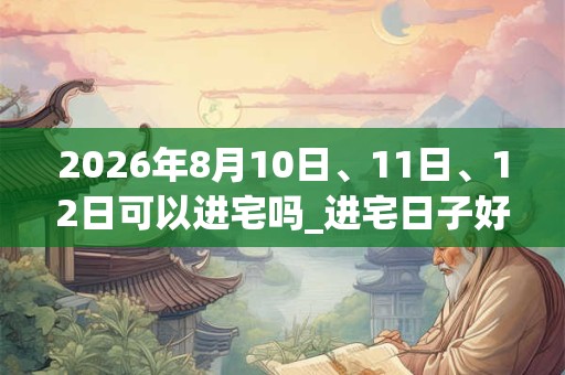2026年8月10日、11日、12日可以进宅吗_进宅日子好吗