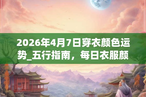 2026年4月7日穿衣颜色运势_五行指南，每日衣服颜色幸运色
