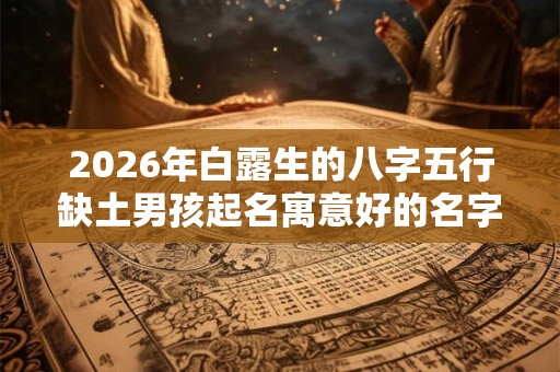 2026年白露生的八字五行缺土男孩起名寓意好的名字
