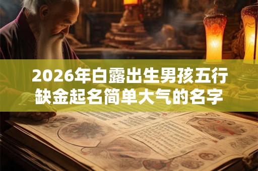 2026年白露出生男孩五行缺金起名简单大气的名字 2026年白露出生男孩五行缺金起名简单大气的名字