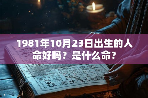 1981年10月23日出生的人命好吗？是什么命？