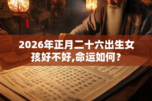 2026年正月二十六出生女孩好不好,命运如何？