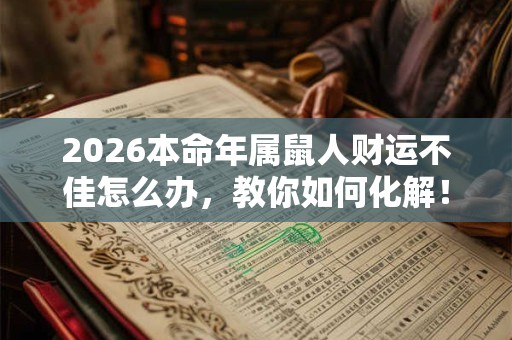 2026本命年属鼠人财运不佳怎么办，教你如何化解！