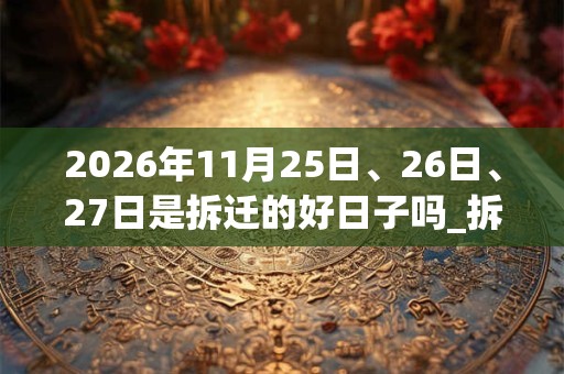 2026年11月25日、26日、27日是拆迁的好日子吗_拆迁可以吗