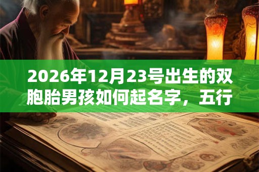 2026年12月23号出生的双胞胎男孩如何起名字，五行属什么