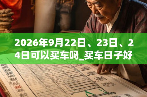 2026年9月22日、23日、24日可以买车吗_买车日子好吗
