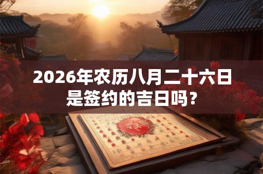 2026年农历八月二十六日是签约的吉日吗？