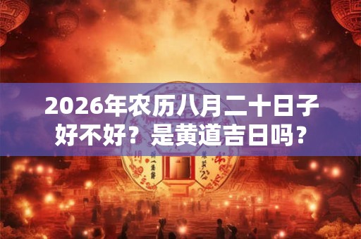 2026年农历八月二十日子好不好？是黄道吉日吗？