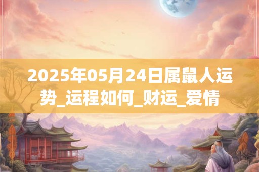 2025年05月24日属鼠人运势_运程如何_财运_爱情 2025年05月24日属鼠人运势_运程如何_财运_爱情
