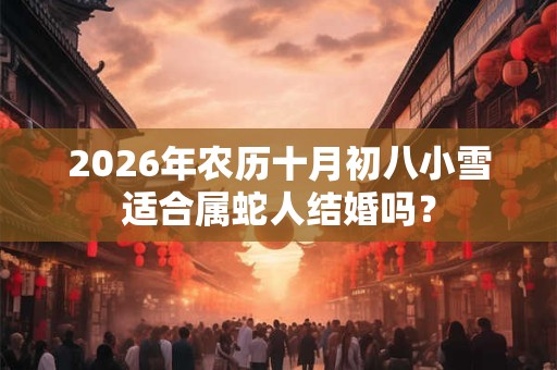 2026年农历十月初八小雪适合属蛇人结婚吗？