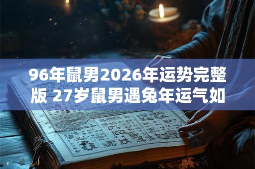 96年鼠男2026年运势完整版 27岁鼠男遇兔年运气如何 96年鼠男2026年运势完整版 27岁鼠男遇兔年运气如何