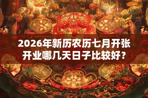 2026年新历农历七月开张开业哪几天日子比较好？