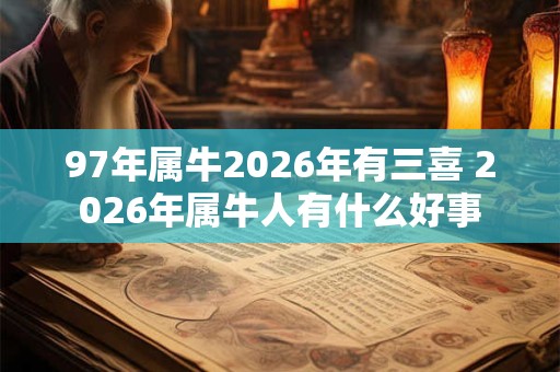 97年属牛2026年有三喜 2026年属牛人有什么好事