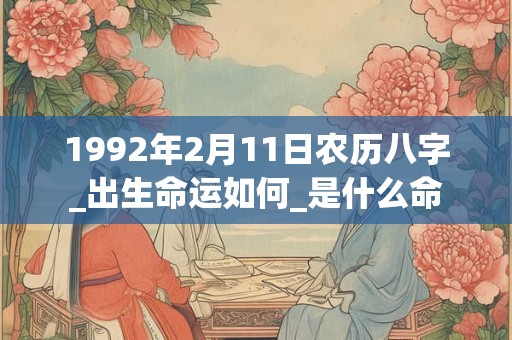 1992年2月11日农历八字_出生命运如何_是什么命
